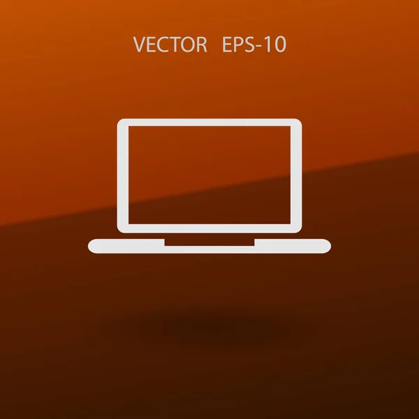 Düz dizüstü bilgisayar ikonu. vektör illüstrasyonu — Stok Vektör