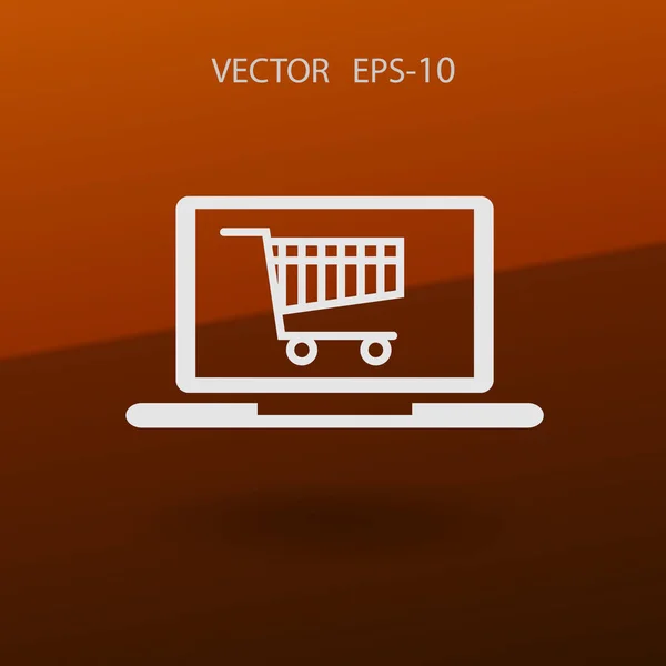 Icono de compras en línea. ilustración vectorial — Archivo Imágenes Vectoriales