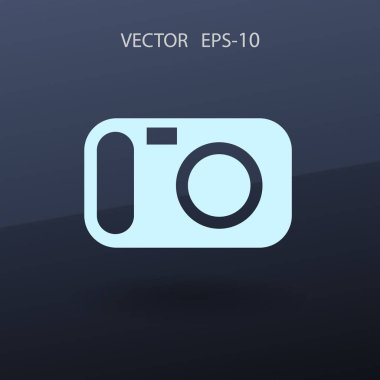 Düz simgesi bir fotoğraf makinesi. vektör çizim