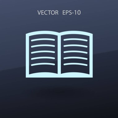 Düz simgesi kitap. vektör çizim