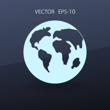 Dünyanın düz simgesi. vektör çizim