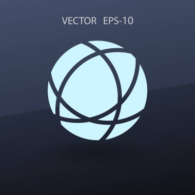 Dünyanın düz simgesi. vektör çizim