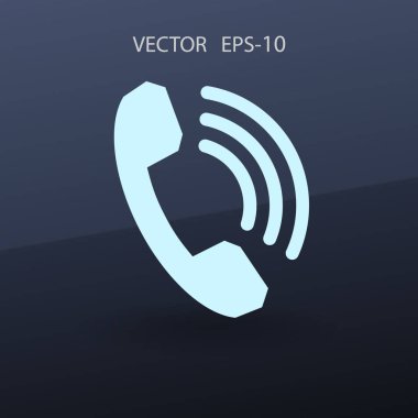 Bir telefon düz simgesi. vektör çizim