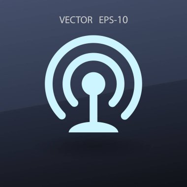 WiFi düz simgesi. vektör çizim