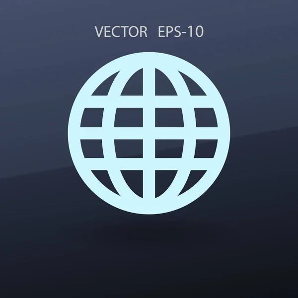 Flat icon of globe. vector illustration — Stock Vector