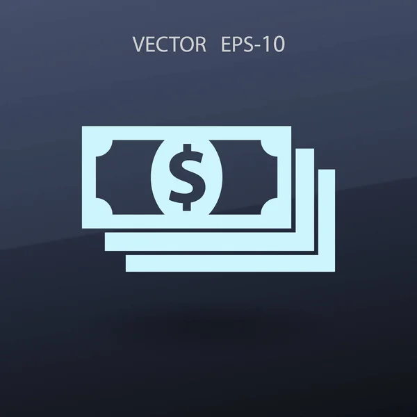 Ícone plano de dinheiro. ilustração vetorial — Vetor de Stock