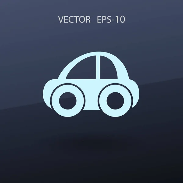 Плоская длинная тень иконка автомобиля, векторная иллюстрация — стоковый вектор