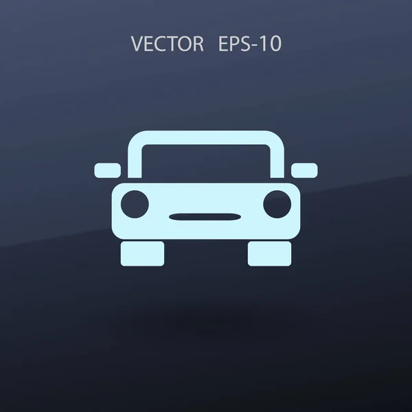 Sombra larga plana Icono del coche, ilustración del vector — Archivo Imágenes Vectoriales