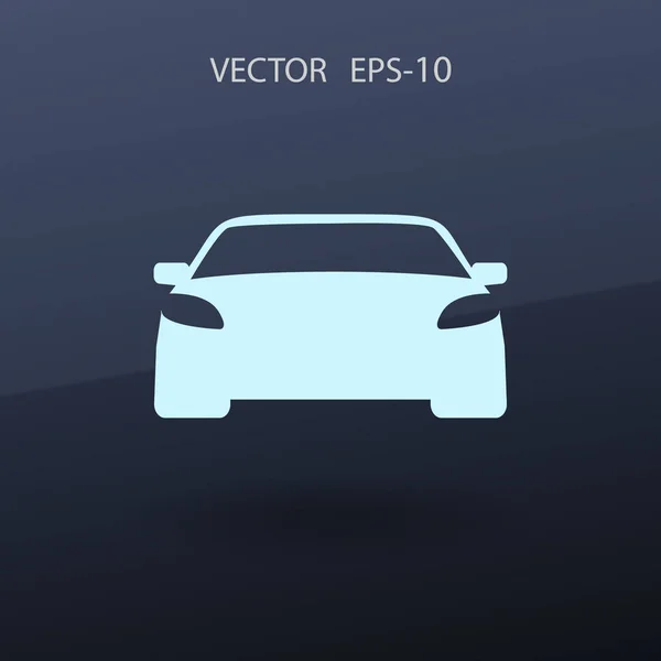 Vlakke lange schaduw pictogram auto, vector illustratie — Stockvector