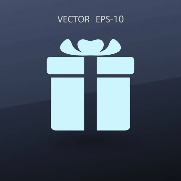Sombra larga plana Icono de caja de regalo, ilustración vectorial — Vector de stock
