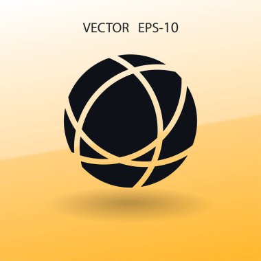 Dünyanın düz simgesi. vektör çizim