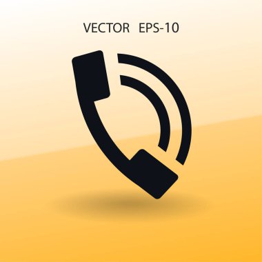 Bir telefon düz simgesi. vektör çizim