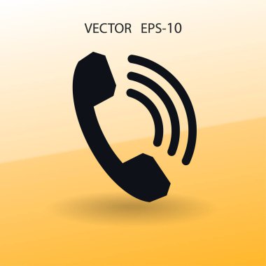 Bir telefon düz simgesi. vektör çizim
