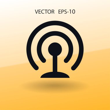 WiFi düz simgesi. vektör çizim