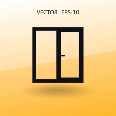 düz pencere simgesi, vektör çizim