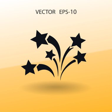 Düz bir havai fişek simgesi. Vektör.