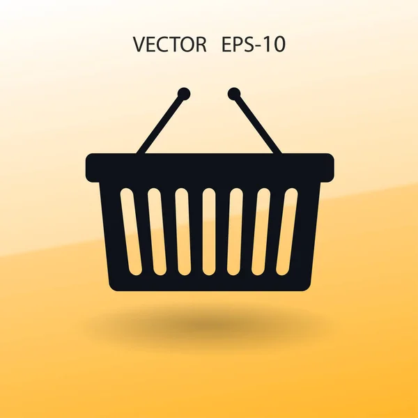 Flache Ikone des Warenkorbs. Vektorillustration — Stockvektor