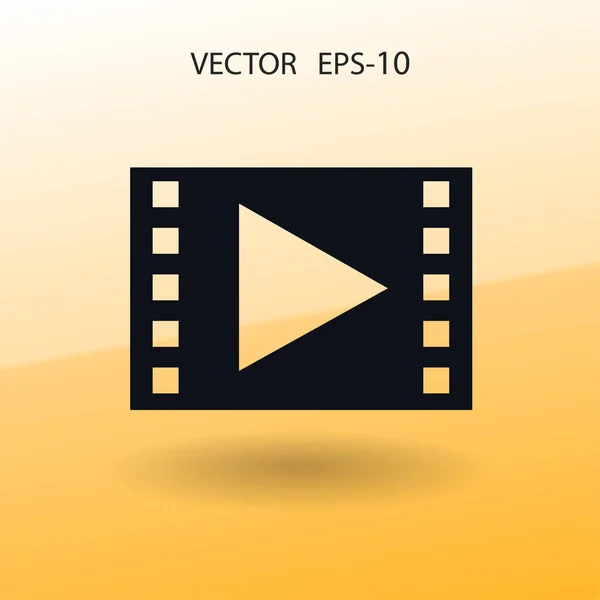 Ícone plano de vídeo. ilustração vetorial — Vetor de Stock