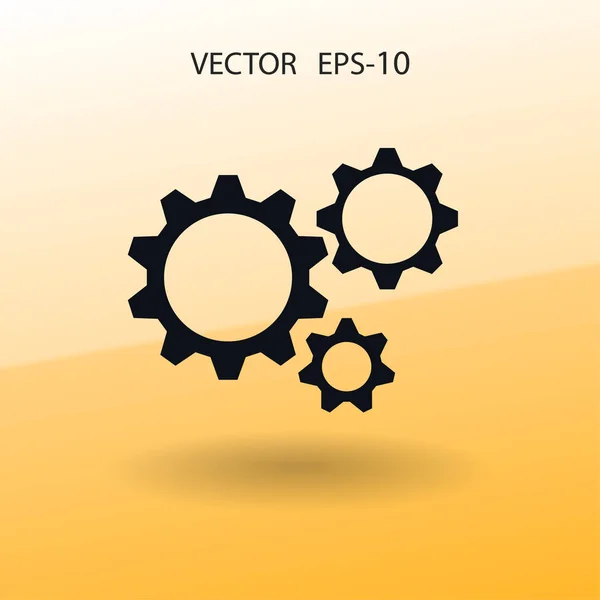 Icono plano de engranajes. ilustración vectorial — Vector de stock