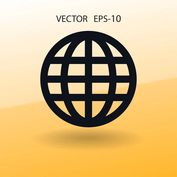 Flat icon of globe. vector illustration — Stock Vector