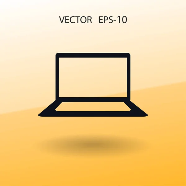 Flat icon of laptop. vector illustration — Stock Vector