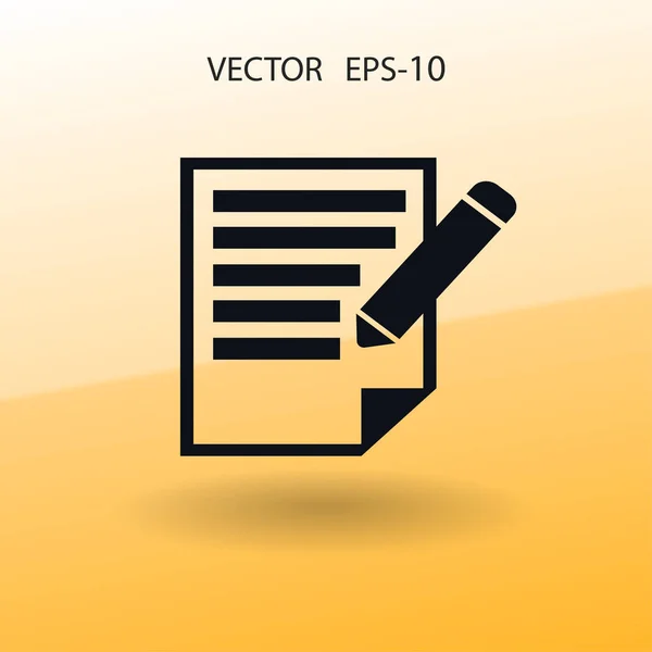 Platte pictogram van nota's. vectorillustratie — Stockvector