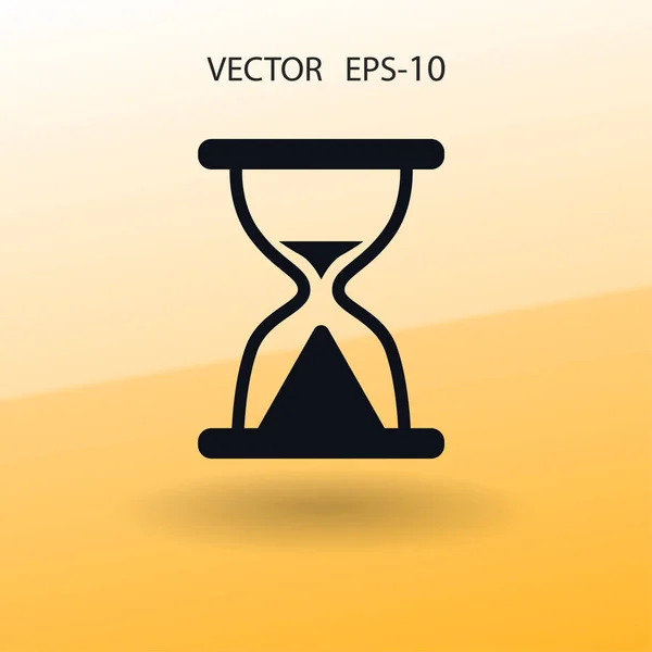 Icono plano de reloj de arena. ilustración vectorial — Vector de stock