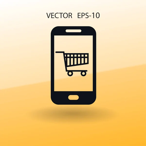 Иконка покупок онлайн. векторная иллюстрация — стоковый вектор