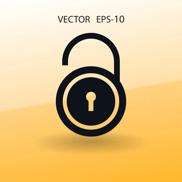 Lås upp platt ikon. vektor illustration — Stock vektor