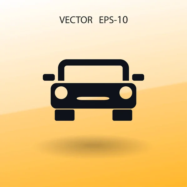 Sombra larga plana Icono del coche, ilustración del vector — Vector de stock