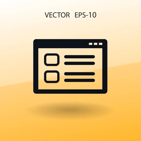 Platte Web vensterpictogram, vectorillustratie — Stockvector