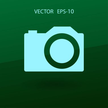 Düz simgesi bir fotoğraf makinesi. vektör çizim