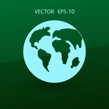 Dünyanın düz simgesi. vektör çizim