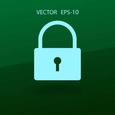 Düz simgesi kilit. vektör çizim