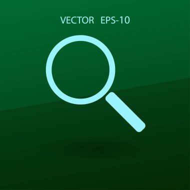 Büyüteç düz simgesi. vektör çizim