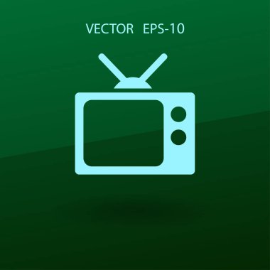 Düz simgesi TV. vektör çizim