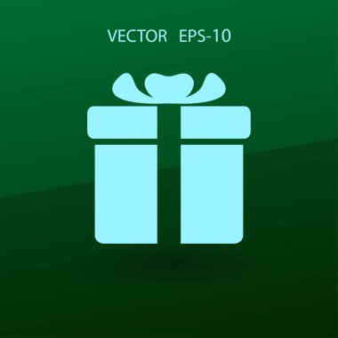 Düz uzun hediye kutusu simgesi, vektör çizim gölge