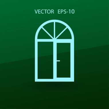 düz pencere simgesi, vektör çizim