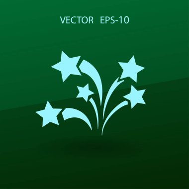 Düz bir havai fişek simgesi. Vektör.