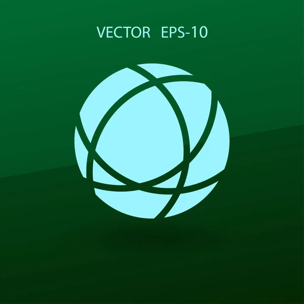Icono plano de globo. ilustración vectorial — Vector de stock