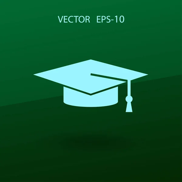 Icono plano de graduado. ilustración vectorial — Vector de stock