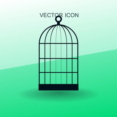 kafes hayat ve kuşlar vektör simge taşınması