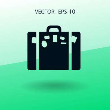 Çanta vektör çizim düz simgesi