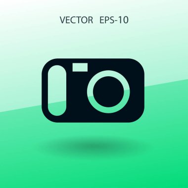Düz simgesi bir fotoğraf makinesi. vektör çizim