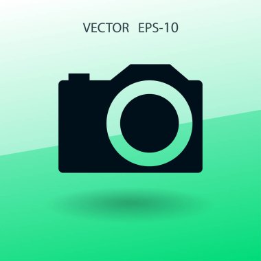 Düz simgesi bir fotoğraf makinesi. vektör çizim