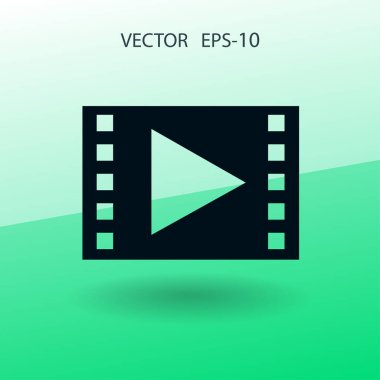 Düz simgesi video. vektör çizim