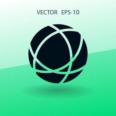 Dünyanın düz simgesi. vektör çizim