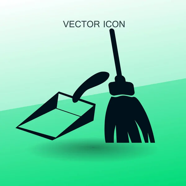 Broom and dustpan vector illustration — Stock Vector