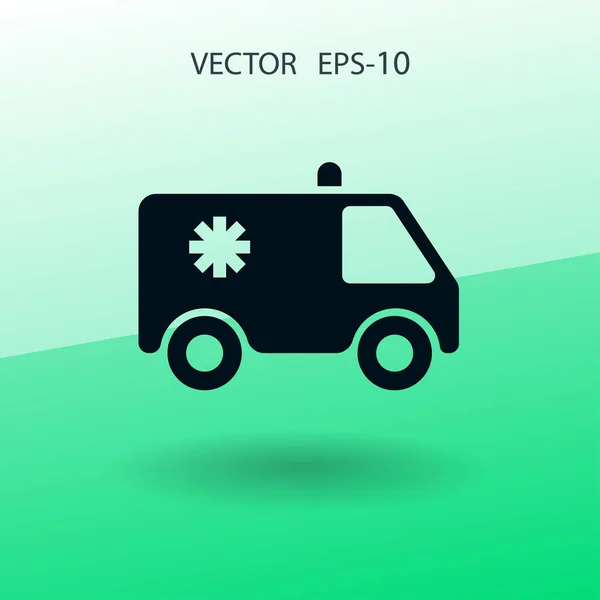 Ikon datar dari gambar vektor ambulans - Stok Vektor
