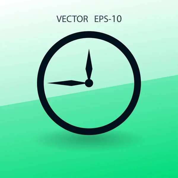 Ícone plano do relógio. ilustração vetorial — Vetor de Stock